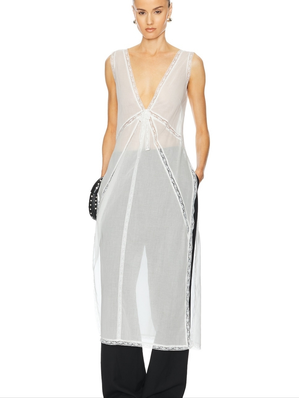 Helsa Voile Daylight Nightgown in Ivory